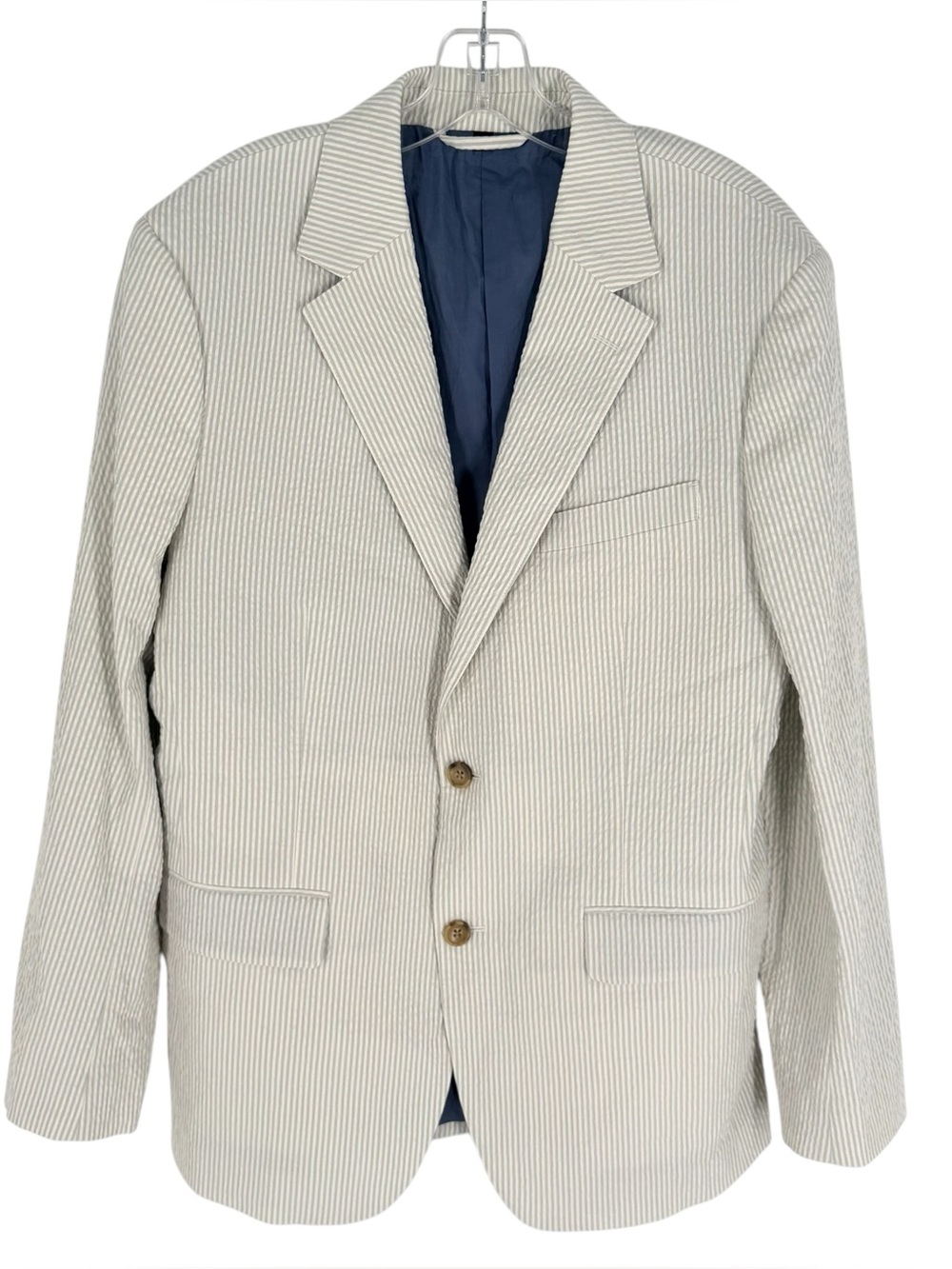 Bonobos Seersucker Blazer Mens Size 40R Blue Ivory Slim Fit Sport Coat NWOT